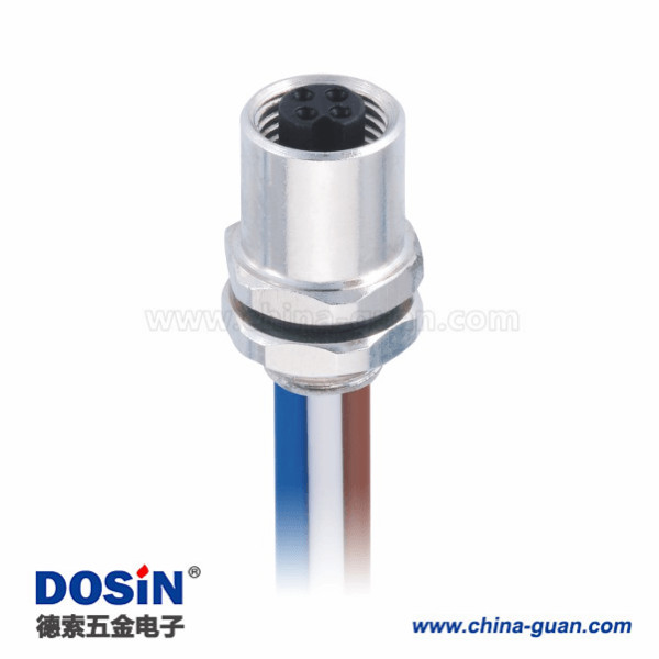 M5 4芯焊線連接器防水圓形傳感器M5 4芯后鎖接線20CM 26AWG線 M5 4芯焊線連接器防水圓形傳感器M5 4芯后鎖接線20CM 26AWG線