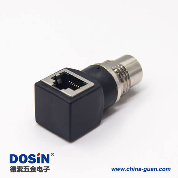 m12插座轉(zhuǎn)rj45連接器m12A型母頭轉(zhuǎn)RJ45插座彎式 m12插座轉(zhuǎn)rj45連接器m12A型母頭轉(zhuǎn)RJ45插座彎式