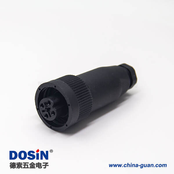 塑料航空插頭M18直式4芯母頭傳感器連接器 塑料航空插頭M18直式4芯母頭傳感器連接器