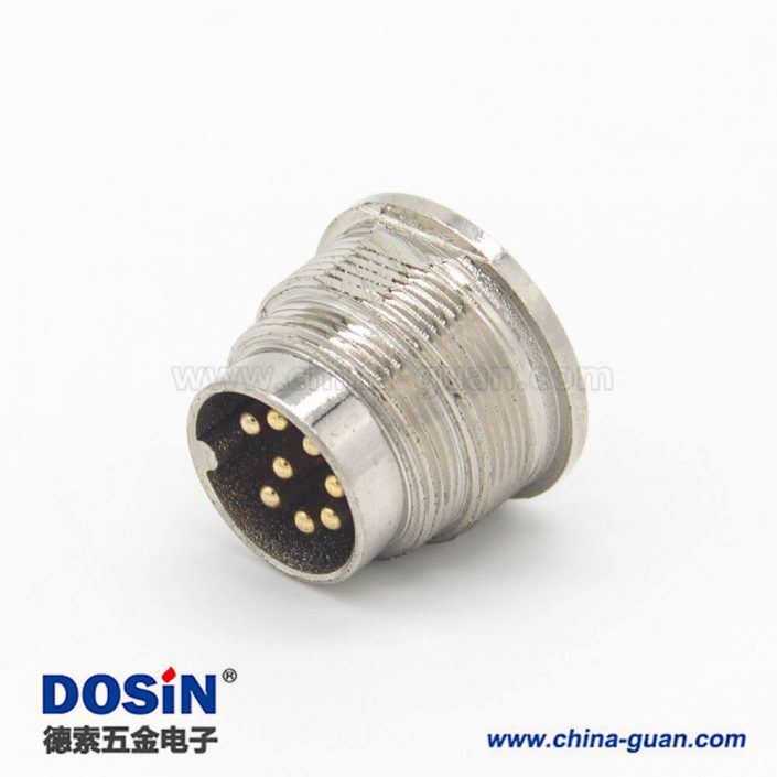 M16 8芯連接器直式公插座焊杯接線 M16 8芯連接器直式公插座焊杯接線