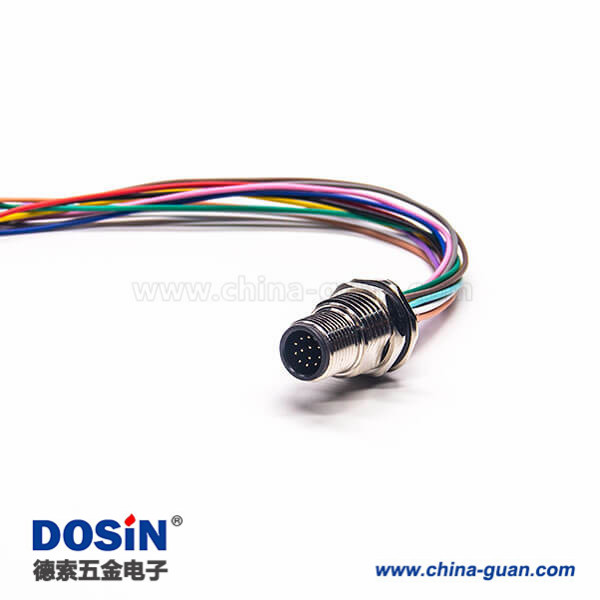 M12連接器12芯單邊公頭接線插座 M12連接器12芯單邊公頭接線插座