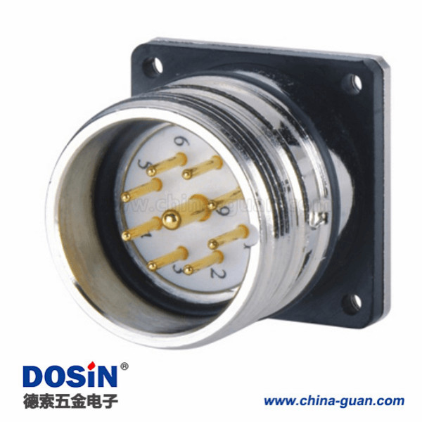 M23插座帶針板端M23 9芯法蘭公插座電源連接器 M23插座帶針板端M23 9芯法蘭公插座電源連接器