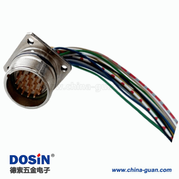 M23 19芯插座接線板端法蘭M23公插座連接器接75CM 20AWG線機(jī)器人專用 M23 19芯插座接線板端法蘭M23公插座連接器接75CM 20AWG線機(jī)器人專用