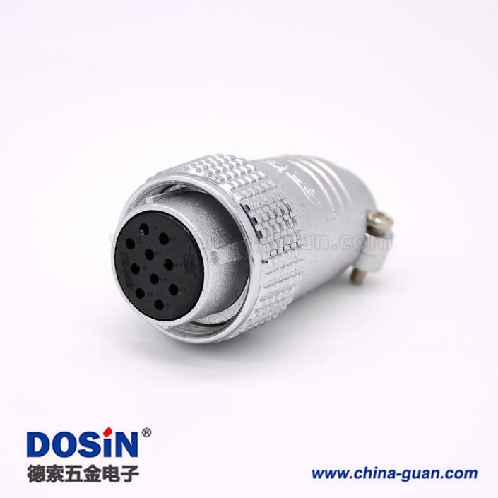 直式插頭P24 10芯母頭航空連接器接線安裝 直式插頭P24 10芯母頭航空連接器接線安裝