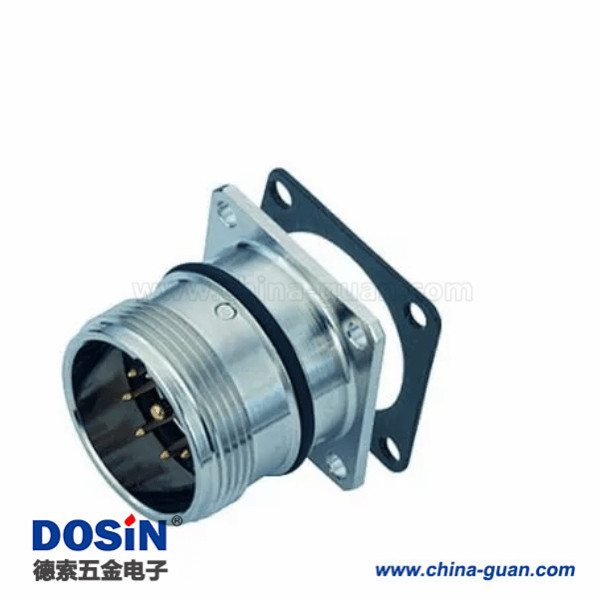 M23帶法蘭插座穿墻式12芯公插座板端帶法蘭 M23帶法蘭插座穿墻式12芯公插座板端帶法蘭