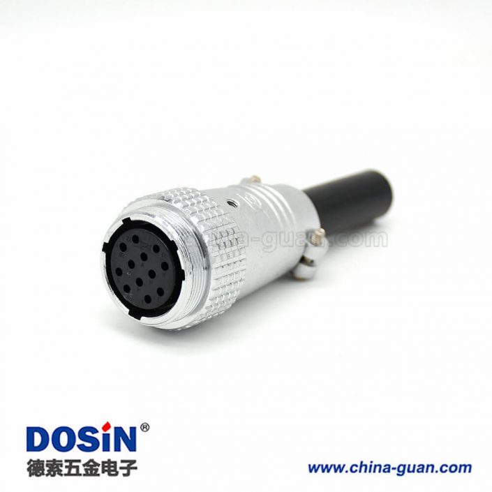 插頭母座P24 12芯直式航空連接器接線安裝 插頭母座P24 12芯直式航空連接器接線安裝