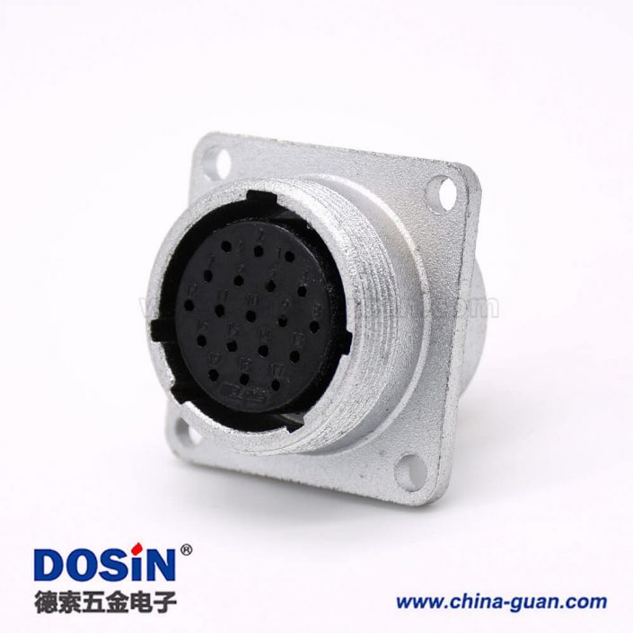 法蘭安裝連接器P24母頭19芯直式插座焊杯接線 法蘭安裝連接器P24母頭19芯直式插座焊杯接線