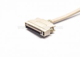 SCSI68針HPDB型HPDB68芯公轉(zhuǎn)公按鍵式注塑成型線2米