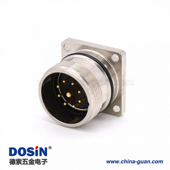 方型連接器 M623 9芯直式公頭接線四孔法蘭插座 方型連接器 M623 9芯直式公頭接線四孔法蘭插座
