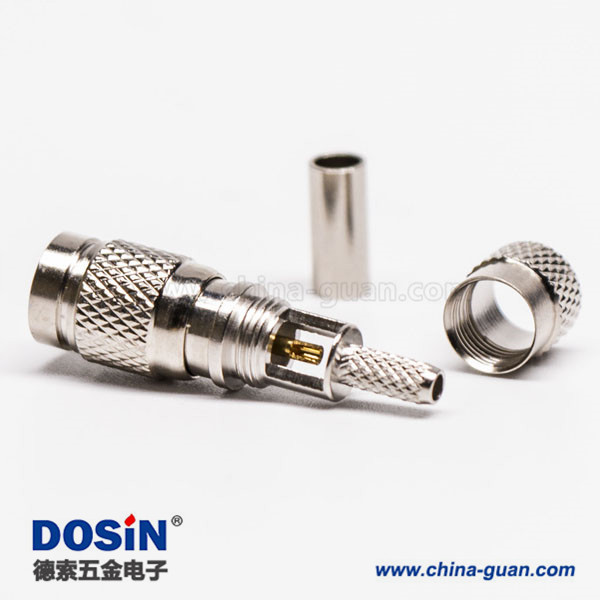 DIN1.0 2.3公頭射頻同軸連接器直式壓接 DIN1.0 2.3公頭射頻同軸連接器直式壓接