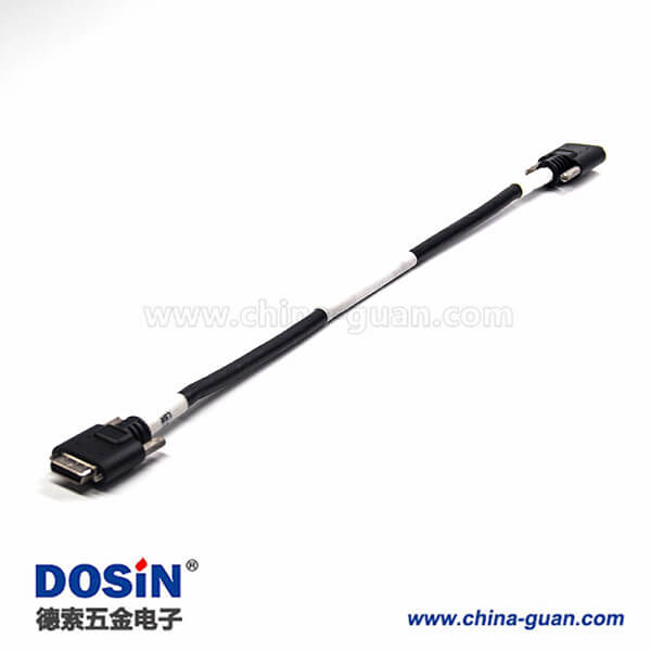 SCSI 線HPCN型26芯黑色塑膠殼公轉(zhuǎn)公直式連接器螺絲鎖接式雙邊線1米 SCSI 線HPCN型26芯黑色塑膠殼公轉(zhuǎn)公直式連接器螺絲鎖接式雙邊線1米