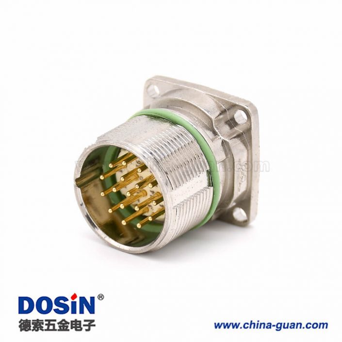 M系列連接器 M623 17芯直式公母四孔法蘭防水插座 M系列連接器 M623 17芯直式公母四孔法蘭防水插座