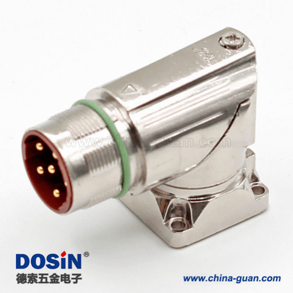 M23重載連接器彎角6芯公插座工業(yè)連接器 M23重載連接器彎角6芯公插座工業(yè)連接器