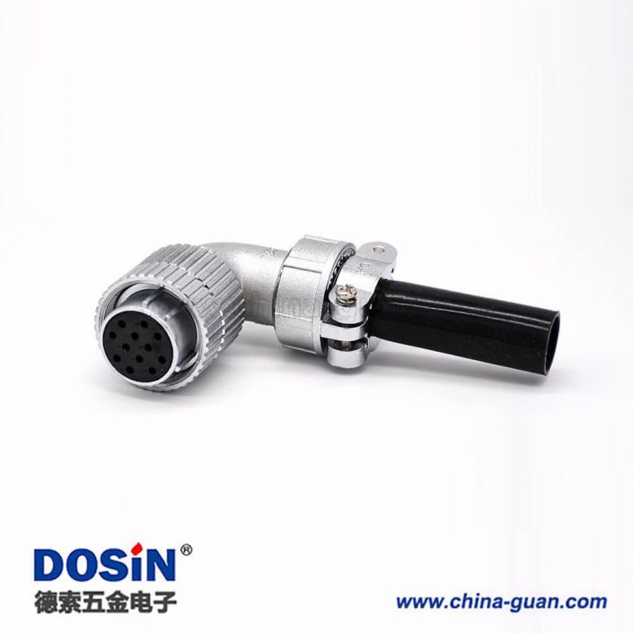 母插頭P24 12芯彎式航空連接器接線安裝 母插頭P24 12芯彎式航空連接器接線安裝