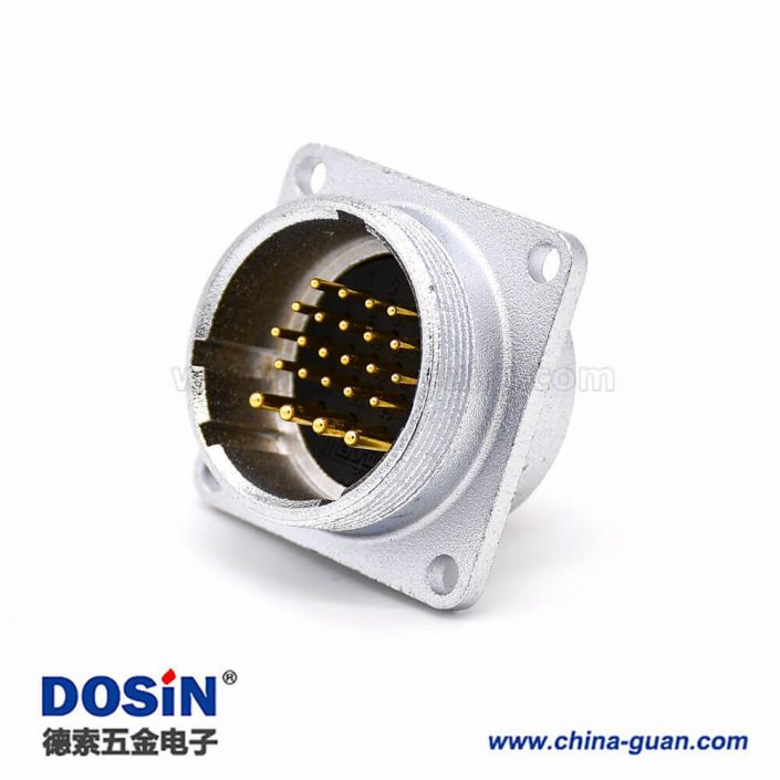 插座法蘭P28 24芯公頭直式連接器 插座法蘭P28 24芯公頭直式連接器