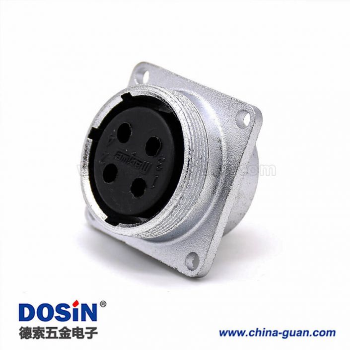 4P母座P28直式4孔法蘭連接器 4P母座P28直式4孔法蘭連接器