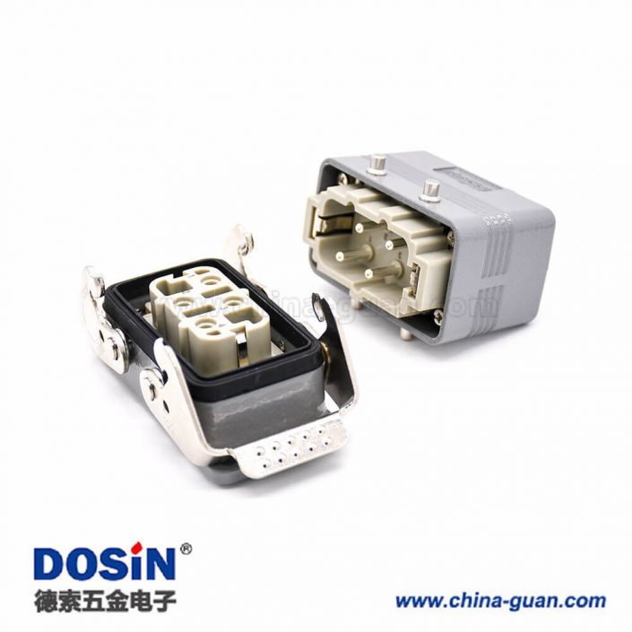 重載工業連接器H10B4芯鍍銀公母對接開孔安裝螺紋M25頂出口PC料內芯 重載工業連接器H10B4芯鍍銀公母對接開孔安裝螺紋M25頂出口PC料內芯