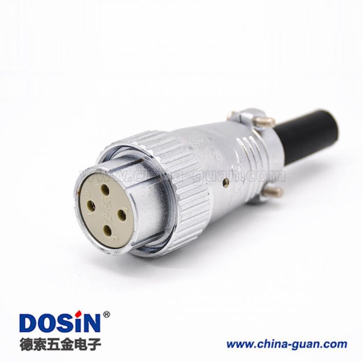 直式電纜插頭P32 4芯母頭接線連接器 直式電纜插頭P32 4芯母頭接線連接器