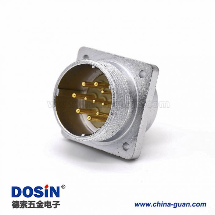 插座公頭P32 10芯直式方型法蘭連接器 插座公頭P32 10芯直式方型法蘭連接器