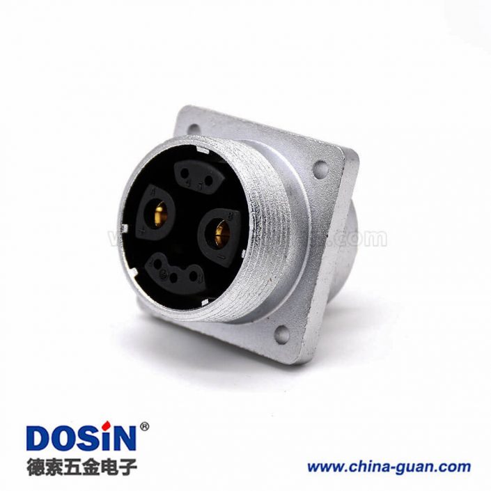 7P插座P32母頭直式4孔法蘭連接器 7P插座P32母頭直式4孔法蘭連接器