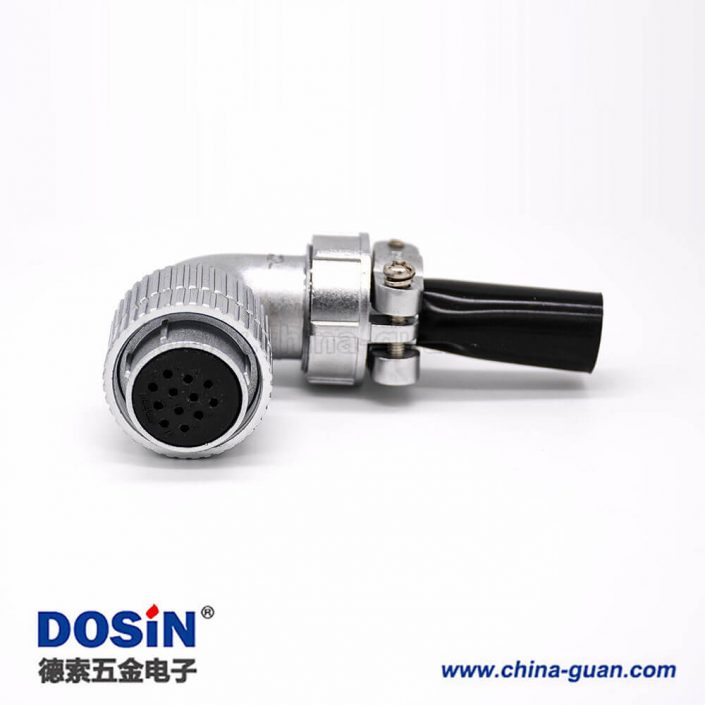 90度連接器P28 12芯母插頭航空連接器接線安裝 90度連接器P28 12芯母插頭航空連接器接線安裝