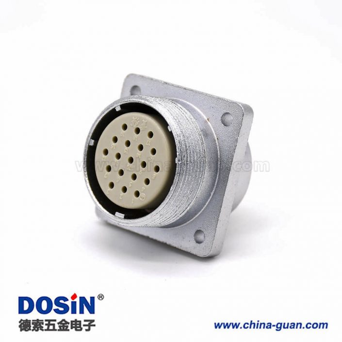 19芯插頭P32母頭4孔法蘭連接器 19芯插頭P32母頭4孔法蘭連接器