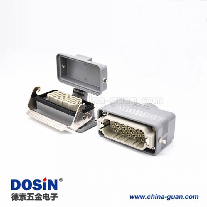 20芯連接器開孔安裝頂出口鐵扣公母對接螺釘M32金屬防塵蓋H16B重載連接器 20芯連接器開孔安裝頂出口鐵扣公母對接螺釘M32金屬防塵蓋H16B重載連接器