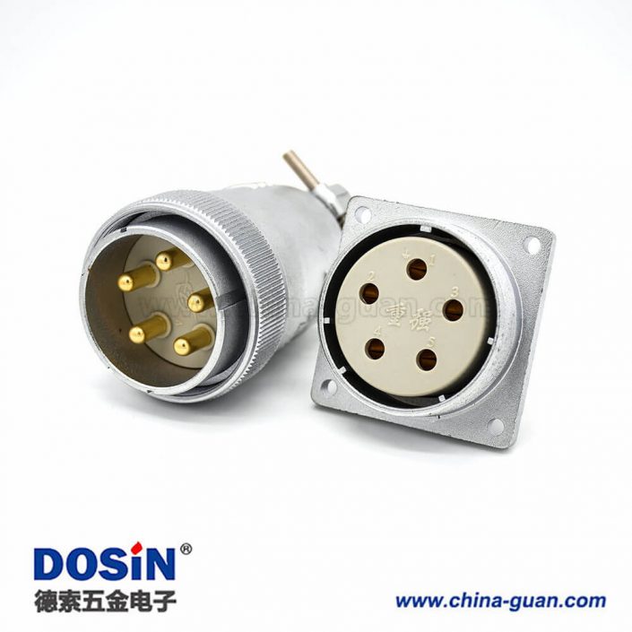 插頭插座連接器P40母頭直式法蘭插座公頭5芯直式接線插頭連接器 插頭插座連接器P40母頭直式法蘭插座公頭5芯直式接線插頭連接器