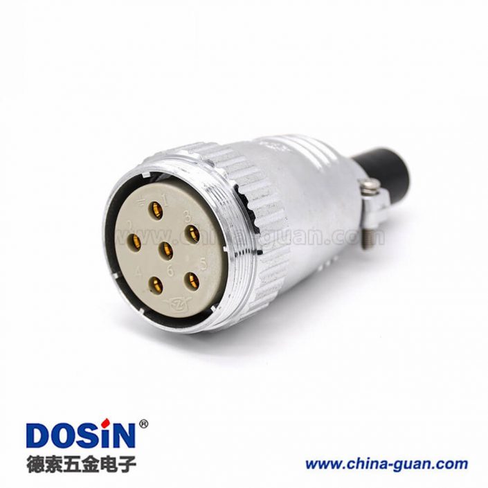 5芯插頭P40直式圓形母頭接線電纜連接器 5芯插頭P40直式圓形母頭接線電纜連接器