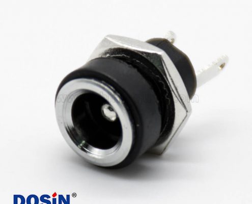 防水DC插座公直式面板安裝穿墻5.5*2.1mm插孔不帶屏蔽電源連接器