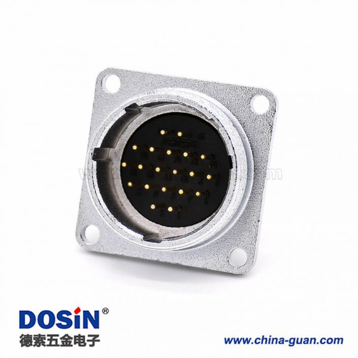 20芯插座P28公頭直式4孔法蘭連接器 20芯插座P28公頭直式4孔法蘭連接器