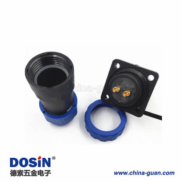 4孔法蘭防水接頭 SP17-4P 4芯 IP68防水連接器 4孔法蘭防水接頭 SP17-4P 4芯 IP68防水連接器