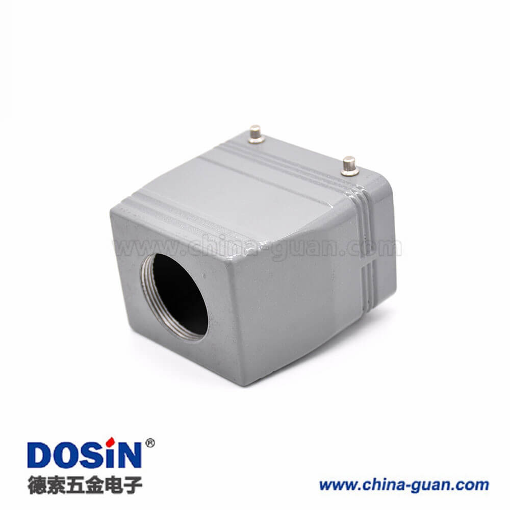 24芯重載連接器H10T開孔安裝鍍銀螺釘PG29結構頂出口進線公母對接