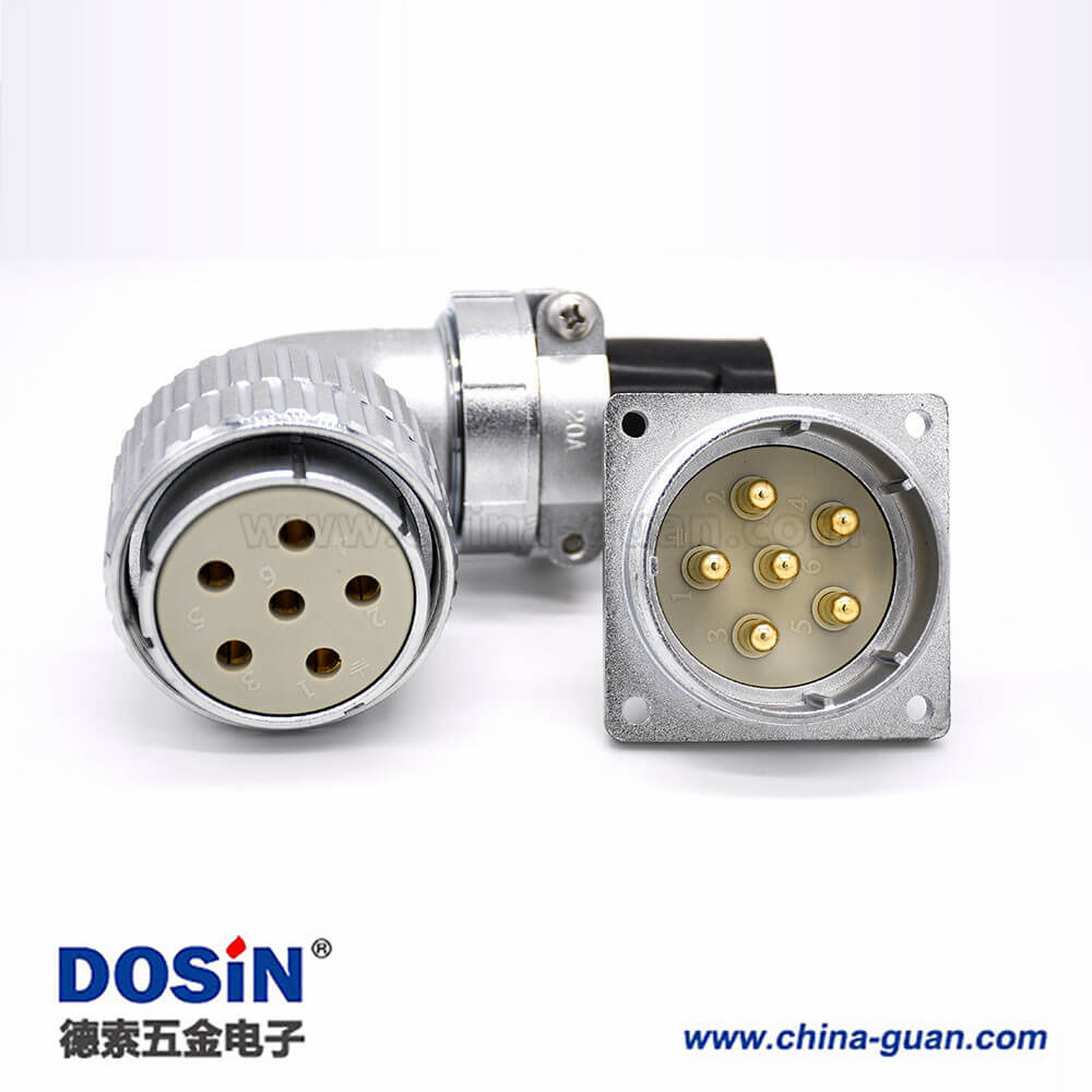 插座母插頭P48 6芯公頭方型法蘭插座母頭接線連接器 插座母插頭P48 6芯公頭方型法蘭插座母頭接線連接器