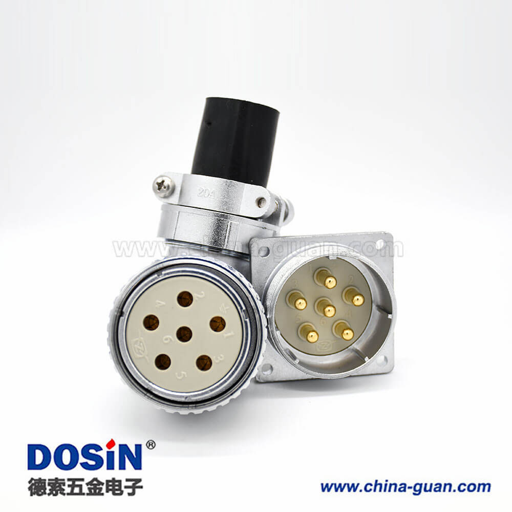 插座母插頭P48 6芯公頭方型法蘭插座母頭接線連接器 插座母插頭P48 6芯公頭方型法蘭插座母頭接線連接器