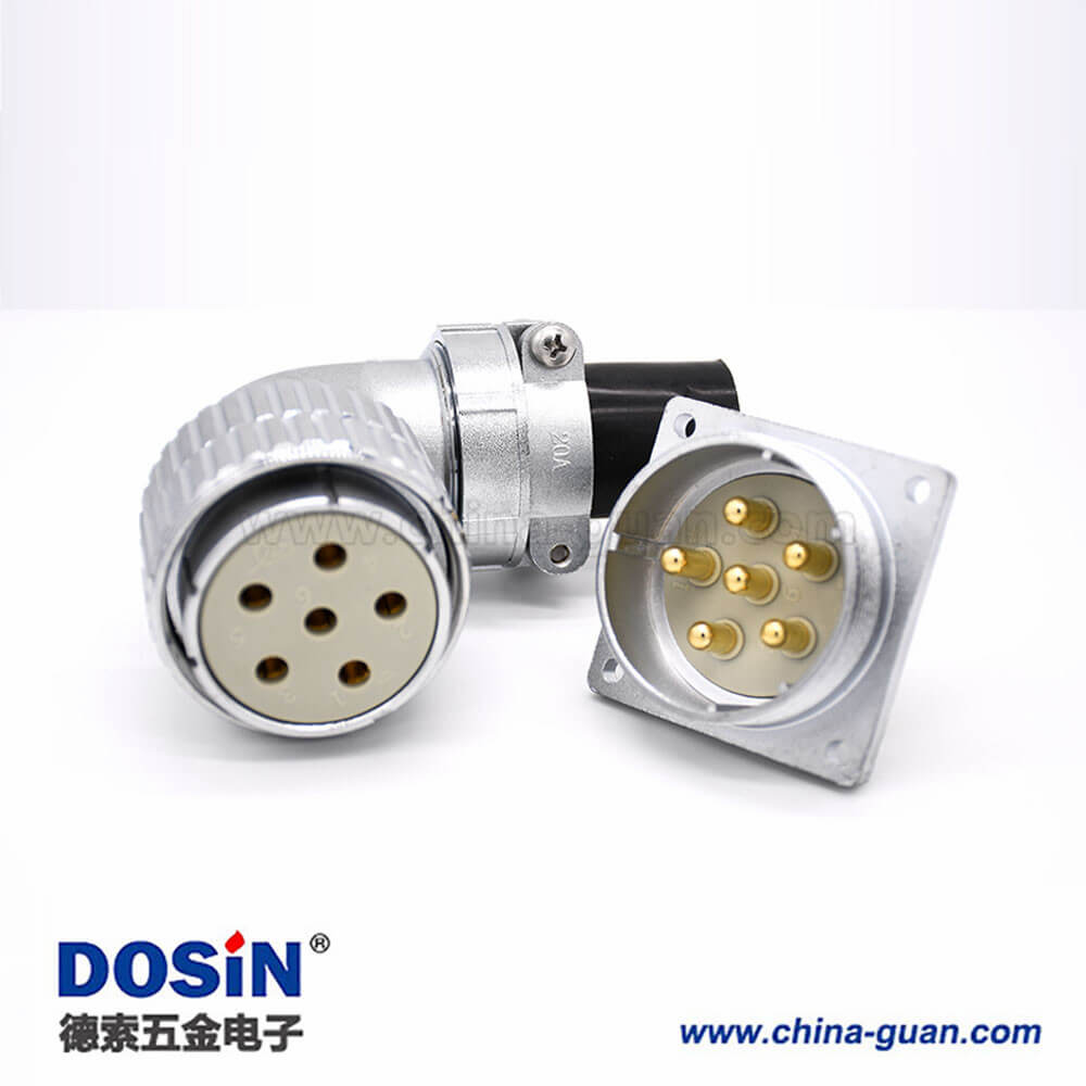 插座母插頭P48 6芯公頭方型法蘭插座母頭接線連接器 插座母插頭P48 6芯公頭方型法蘭插座母頭接線連接器