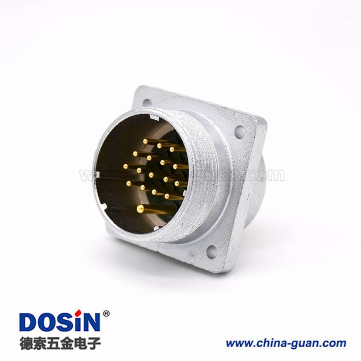 插座公頭P48 17芯直式方型法蘭連接器 插座公頭P48 17芯直式方型法蘭連接器