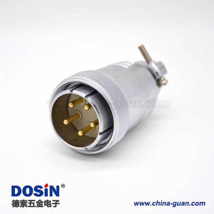 5芯插頭P48公頭直式接線焊接連接器 5芯插頭P48公頭直式接線焊接連接器