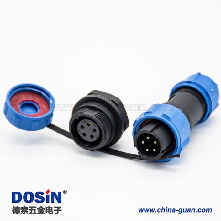 SP系列連接器SP13直式5芯公插頭母插座后鎖板螺紋連接防水防塵接線 SP系列連接器SP13直式5芯公插頭母插座后鎖板螺紋連接防水防塵接線