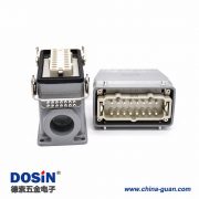 公母對接重載連接器16芯H16T外殼PG29高結構頂出口加高型表面安裝鐵扣 公母對接重載連接器16芯H16T外殼PG29高結構頂出口加高型表面安裝鐵扣