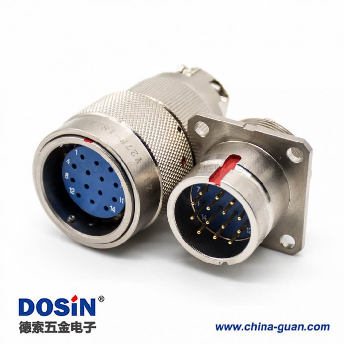 Y27F連接器4孔法蘭工防黃銅14芯18殼體號焊杯直式卡口連接公母對接 Y27F連接器4孔法蘭工防黃銅14芯18殼體號焊杯直式卡口連接公母對接