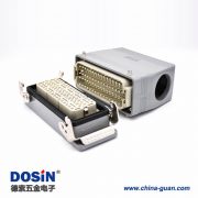 重載防水連接器60芯高結構斜出口開孔安裝公母對接鐵扣H24T外殼M40 重載防水連接器60芯高結構斜出口開孔安裝公母對接鐵扣H24T外殼M40