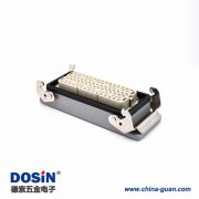 重載防水連接器60芯高結構斜出口開孔安裝公母對接鐵扣H24T外殼M40 重載防水連接器60芯高結構斜出口開孔安裝公母對接鐵扣H24T外殼M40