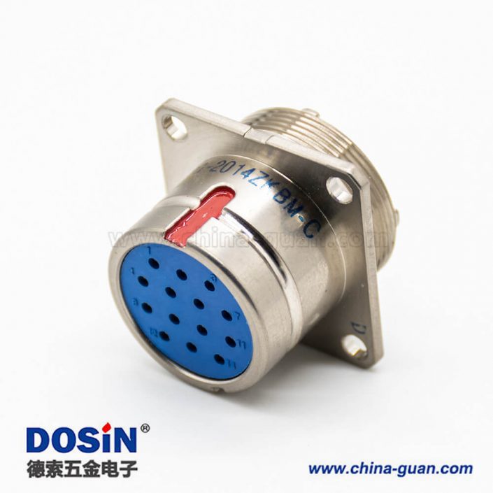 14芯連接器Y27G4孔法蘭焊杯20殼體號母插座橡膠密封180°卡口連接 14芯連接器Y27G4孔法蘭焊杯20殼體號母插座橡膠密封180°卡口連接