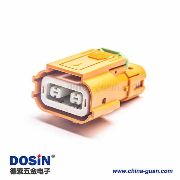 高壓互鎖HVIL2芯塑料絕緣體直式插頭150A連接器