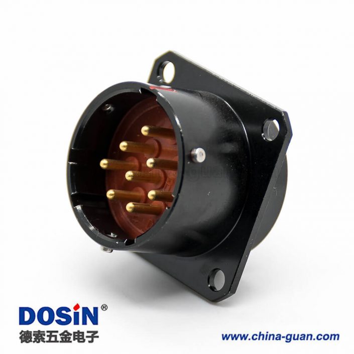 Y50X電連接器8芯公插座直式卡口連接焊杯四孔法蘭 Y50X電連接器8芯公插座直式卡口連接焊杯四孔法蘭