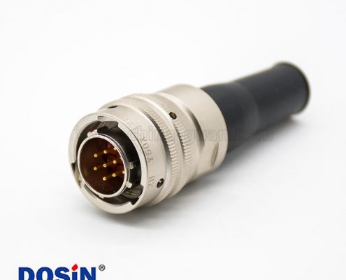 10芯航空插頭公卡口連接接線焊接12殼體Y50X圓形電連接器