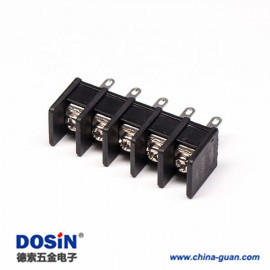 端子排接線排柵欄式5芯黑色直式PCB板安裝 端子排接線排柵欄式5芯黑色直式PCB板安裝