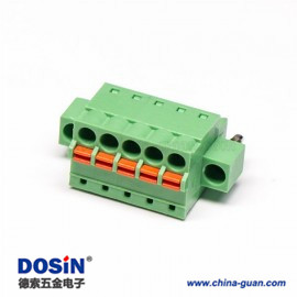 彈簧插拔端子綠色直式兩孔法蘭穿孔接線連接器 彈簧插拔端子綠色直式兩孔法蘭穿孔接線連接器