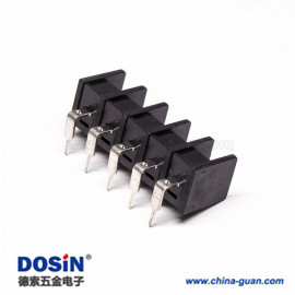 柵欄式接線端子安裝彎式黑色插PCB板五螺絲端子接線